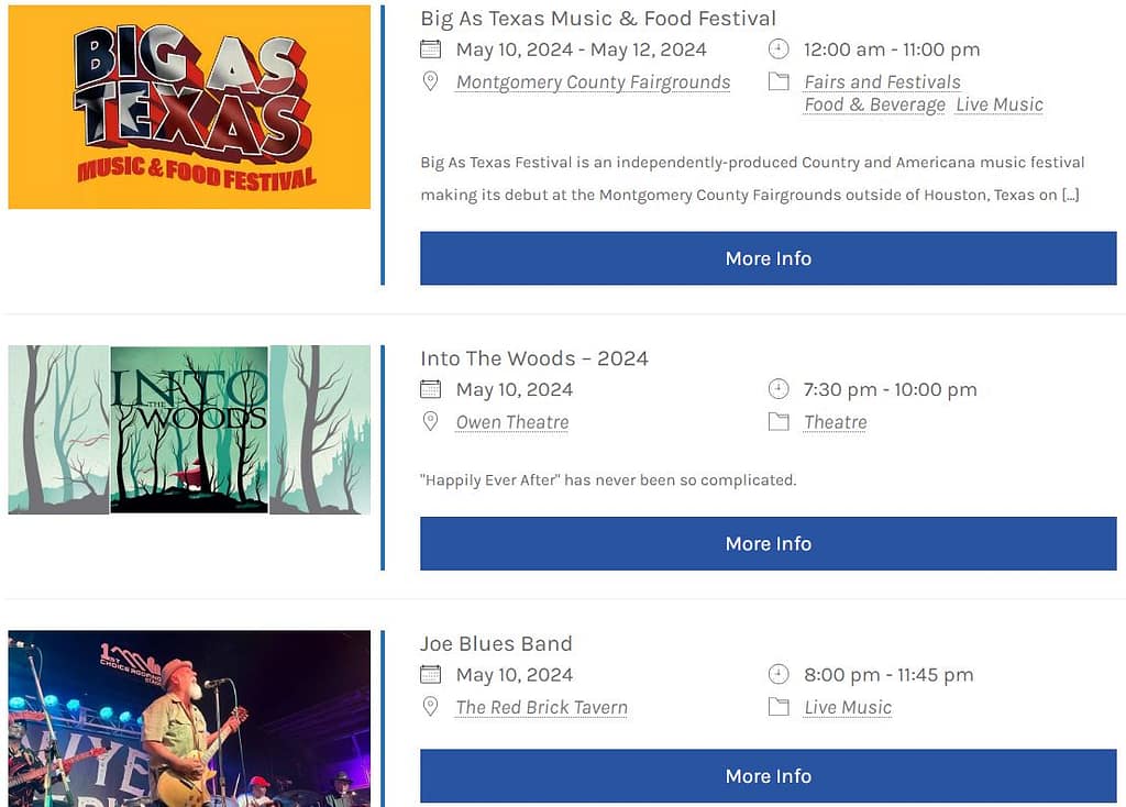 List Your Events Presenting Level