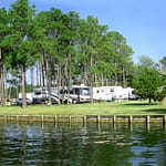 Sunset Shores RV Park from the lake
