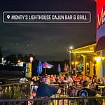 Monty's Lighthouse patio night