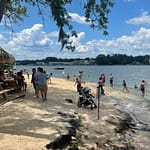 Conroe Lake House beach and swim area
