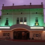 Crighton Theatre street view at night