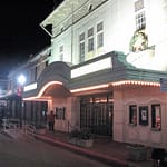 Crighton Theatre street view at night