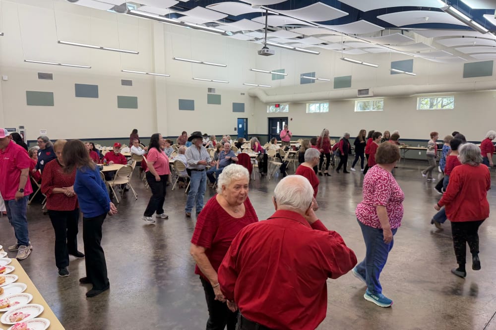seniors dancing at valentine's day dance