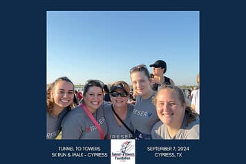 Aire Serv of Houston Northwest runs the Tunnels to Towers 5k to support the Cypress community