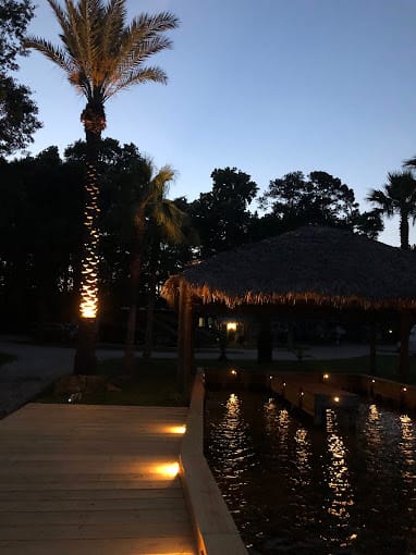 Triple-B RV Park boat docks at night