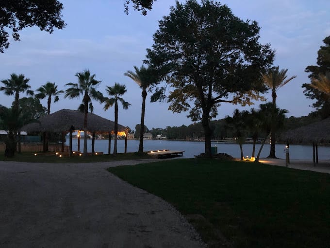 Triple-B RV Park boat launch at night