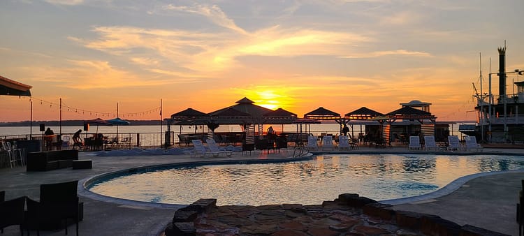 Wave on Lake Conroe sunset