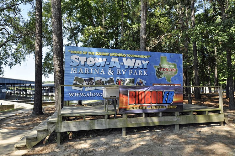 Stow-A-Way Marina & RV Park sign