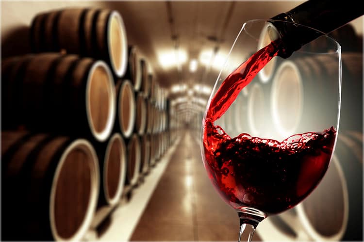 B E Winery wine and barrels