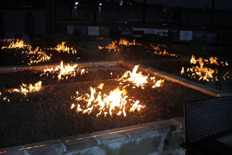 Conroe Lake House fire pits