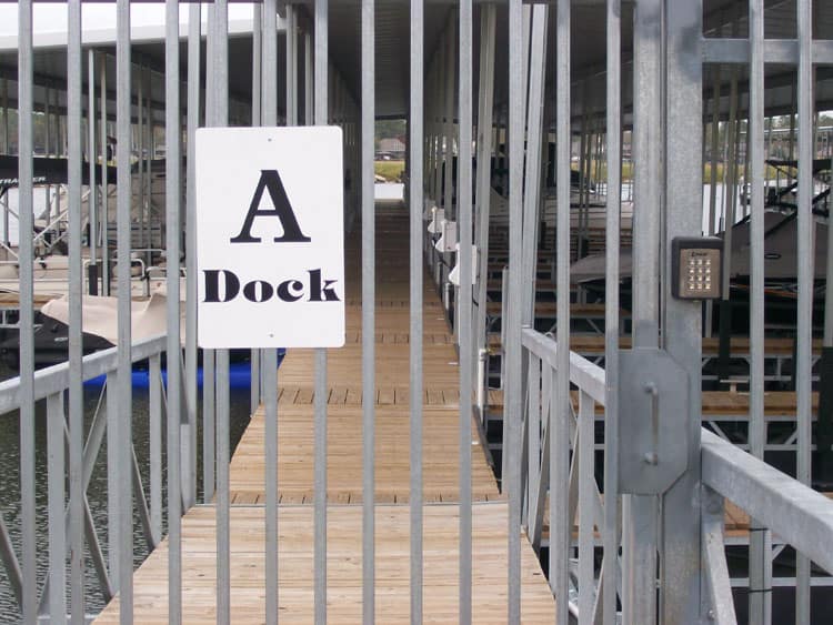 The Palms Marina security gate