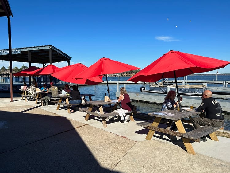 Conroe Lake House lakeside patio