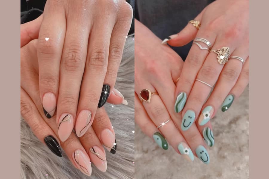 Nail art at luxury nail salon in The Woodlands