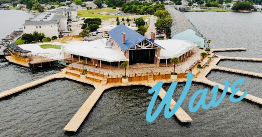 Wave on Lake Conroe aerial