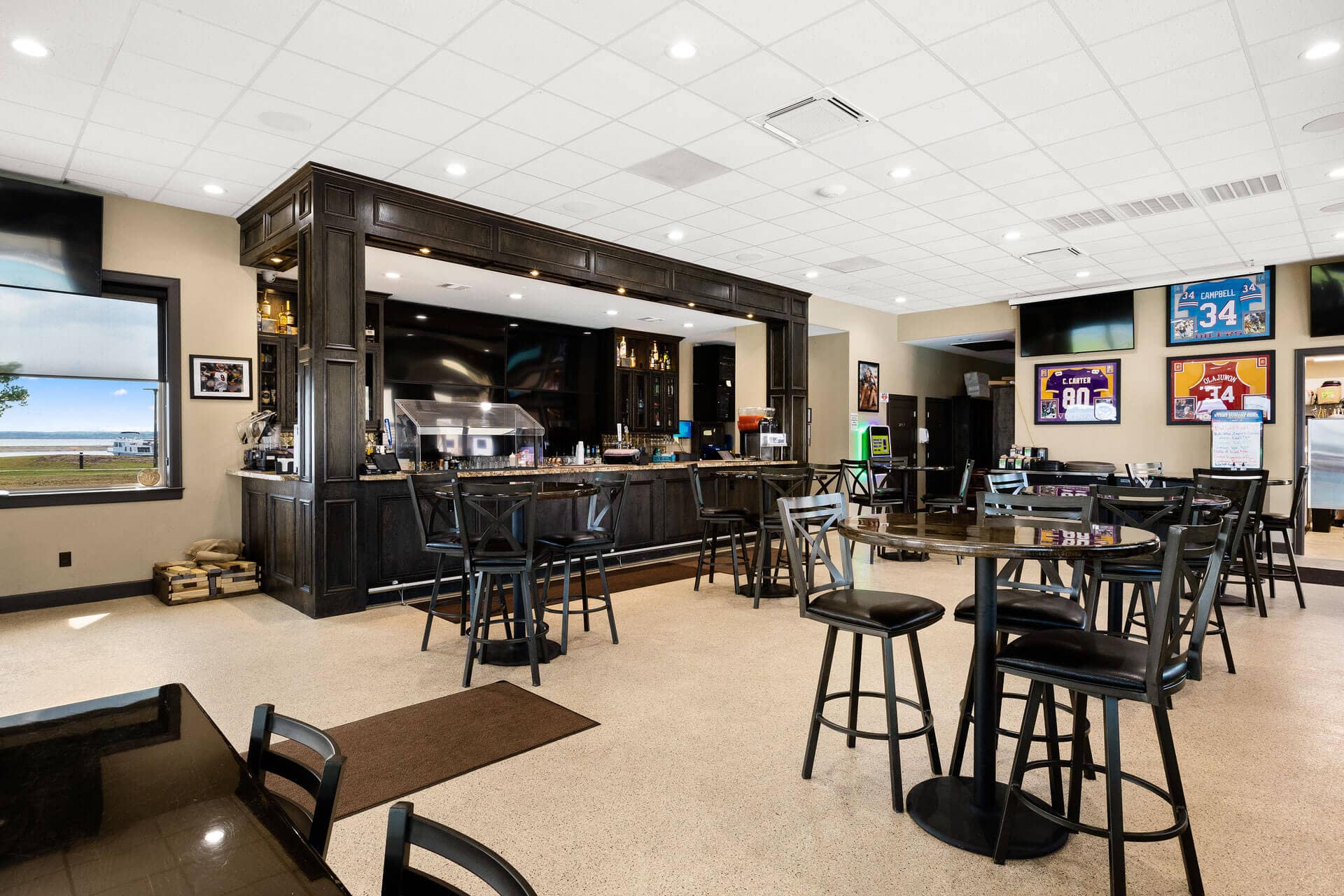 indoor bar and dining