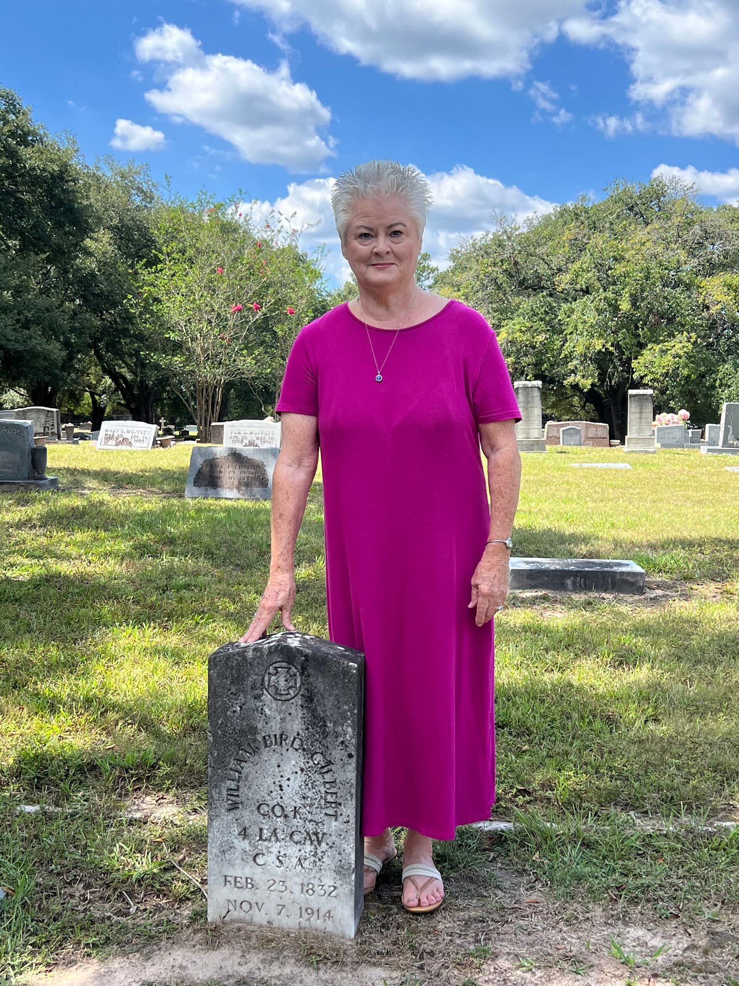 STUBBS MEMBER VISITS OLD CEMETERY