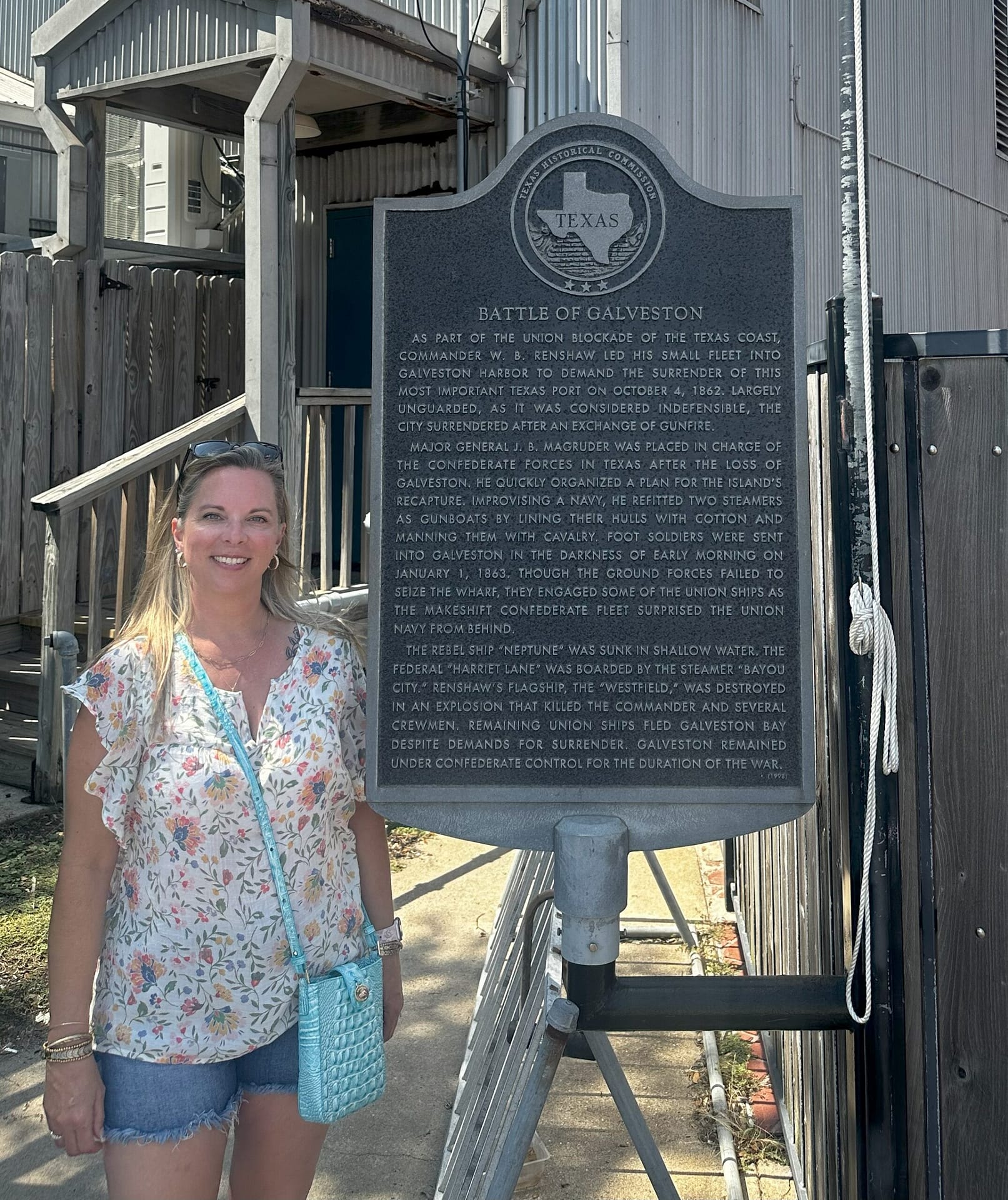 REBEL JOAN OF ARC PRESIDENT JENNY LEHR VISITS BATTLE OF GALVESTON!