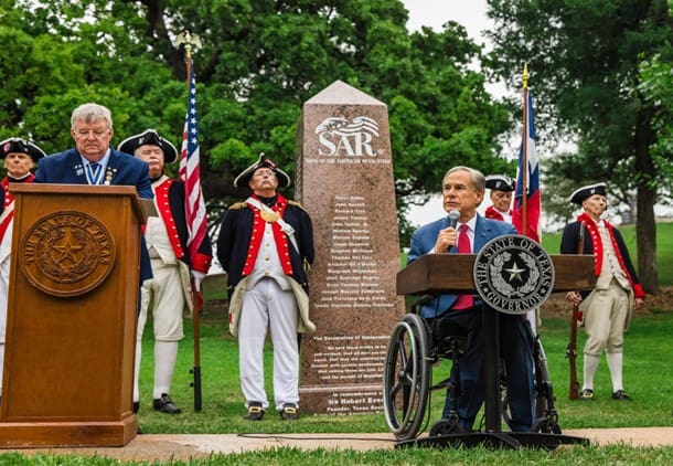 Dedication Ceremony of the Texas SAR Monument Honoring Texas Revolutionary War Patriots