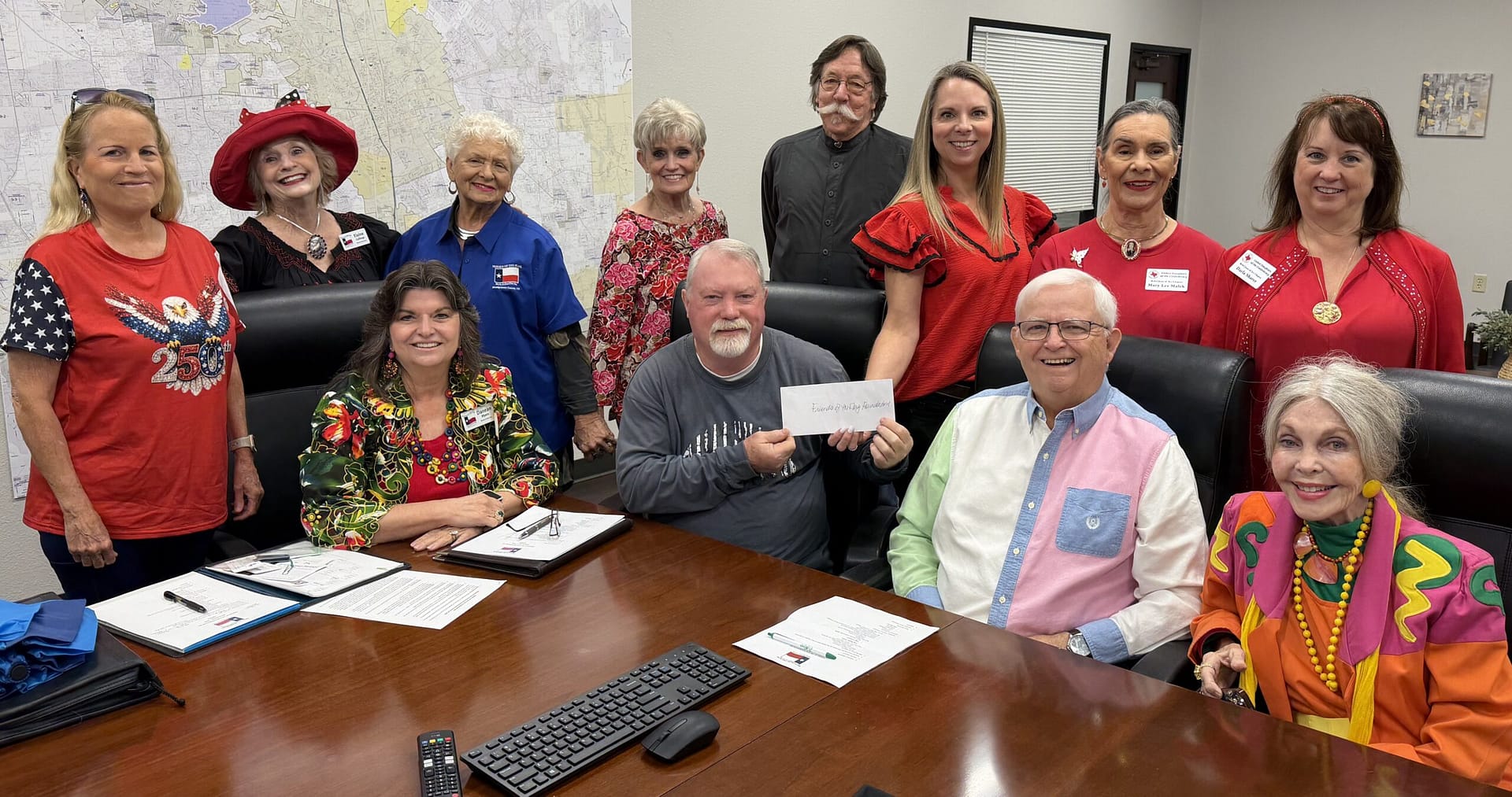 FOFF BOARD RECEIVES DONATION FROM RJOA FOR TEXAS HISTORICAL FLAGS PARK!
