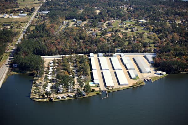 Sunset Shores and E-Z Boat Storage aerial